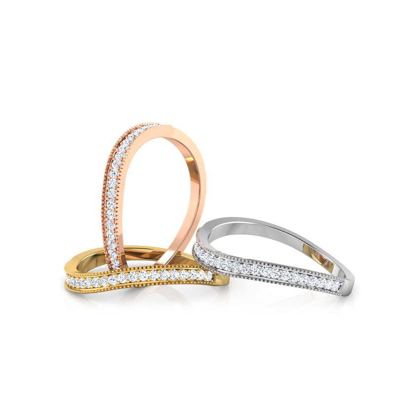 Linear Three Tone Diamond Band