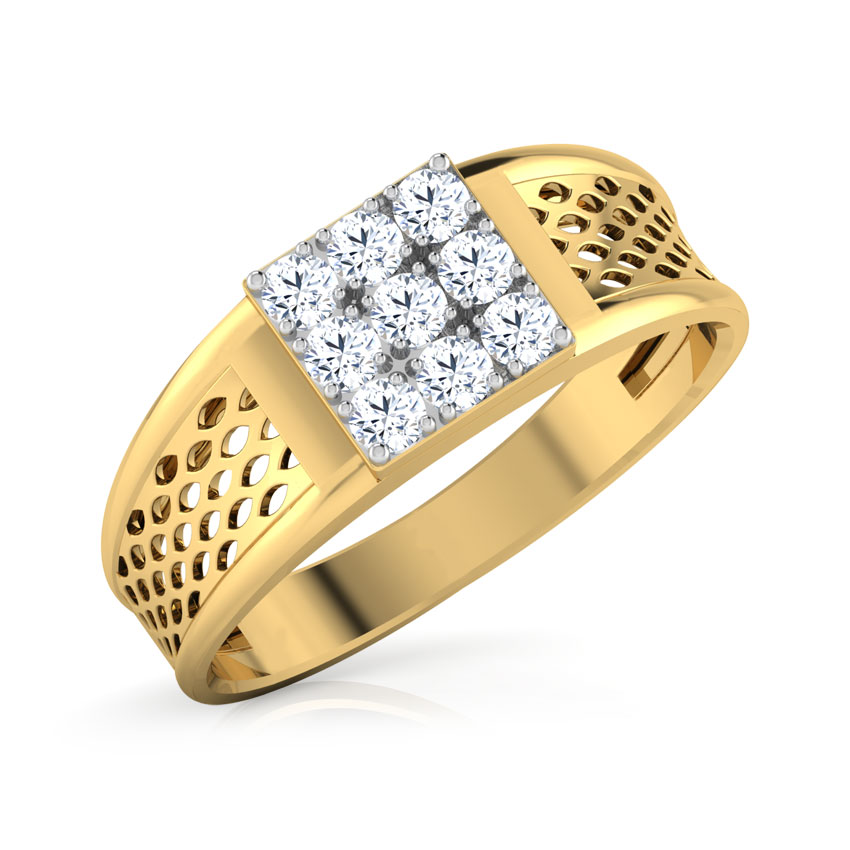 Diamond Rings 18 Karat Yellow Gold Falon Diamond Ring For Men