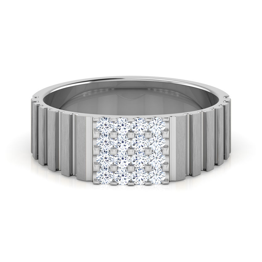 Diamond Rings 18 Karat White Gold Carter Diamond Ring For Men