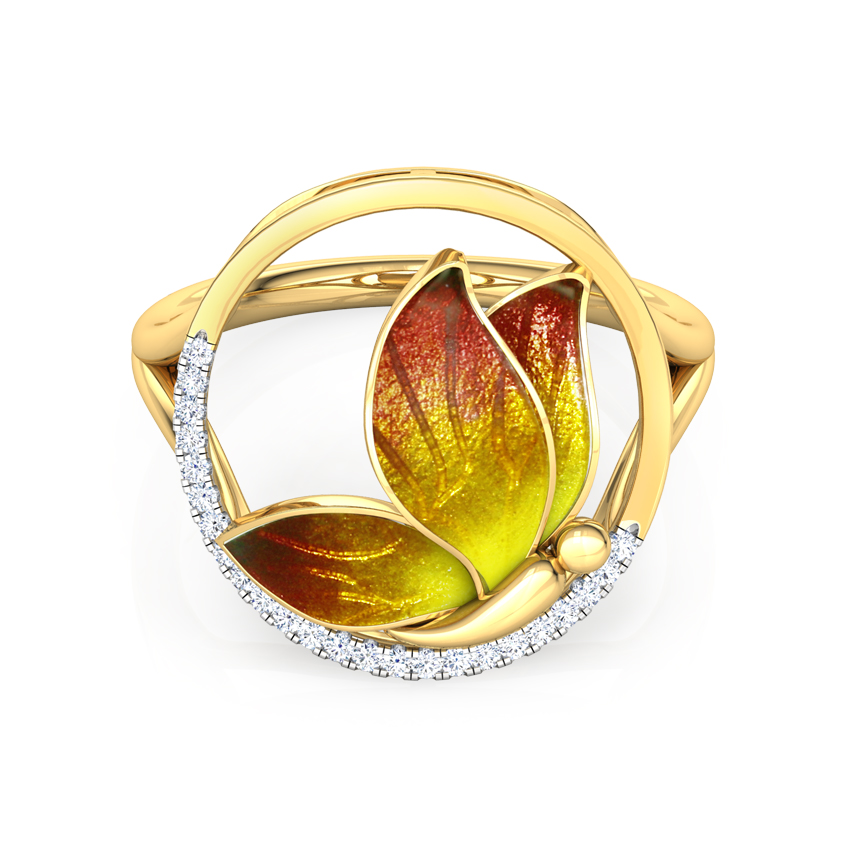 Encircle Orange Butterfly Diamond Ring Encircle Orange Butterfly Diamond Ring