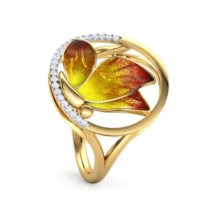 Encircle Orange Butterfly Diamond Ring Encircle Orange Butterfly Diamond Ring
