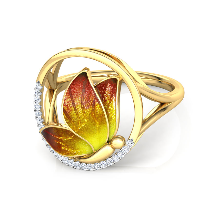 Encircle Orange Butterfly Diamond Ring Encircle Orange Butterfly Diamond Ring
