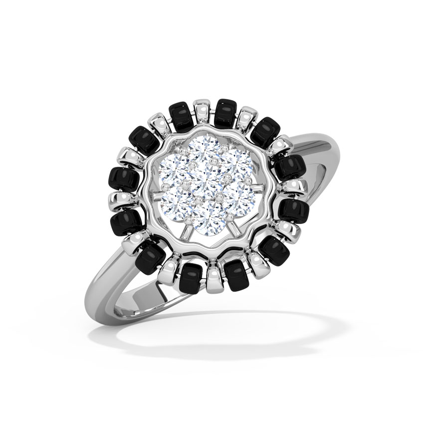 Diamond Rings 18 Karat White Gold Richa Mangalsutra Diamond Ring
