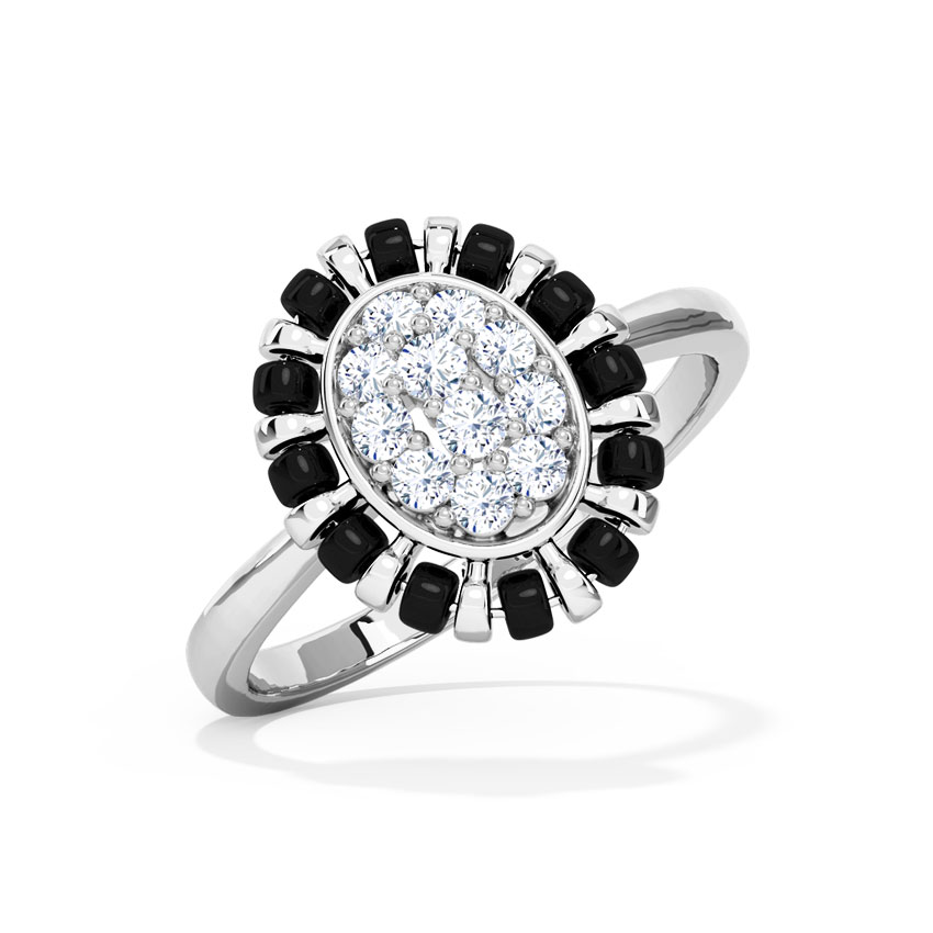 Diamond Rings 18 Karat White Gold Somiya Mangalsutra Diamond Ring