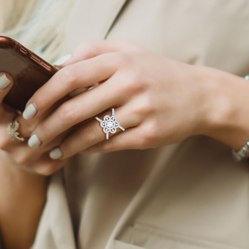 Blossom Wide Diamond Ring