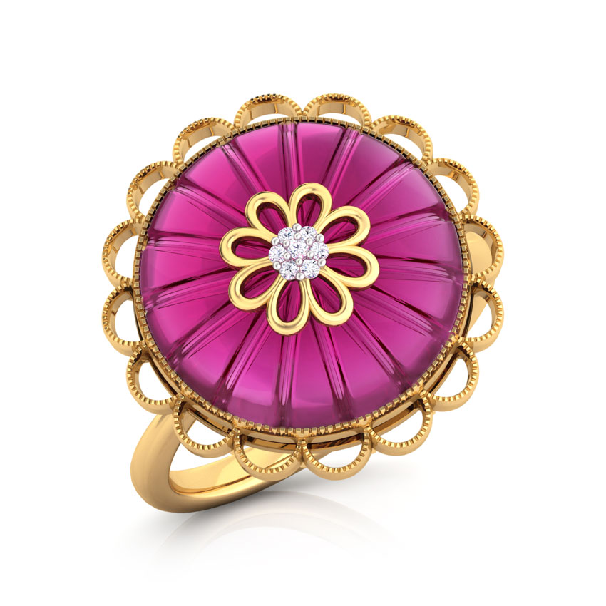Diamond,Gemstone Rings 18 Karat Yellow Gold Rambagh Dome Diamond Ring