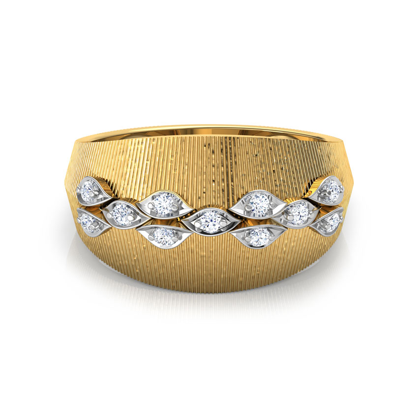 Linear Petals Brocade Diamond Ring
