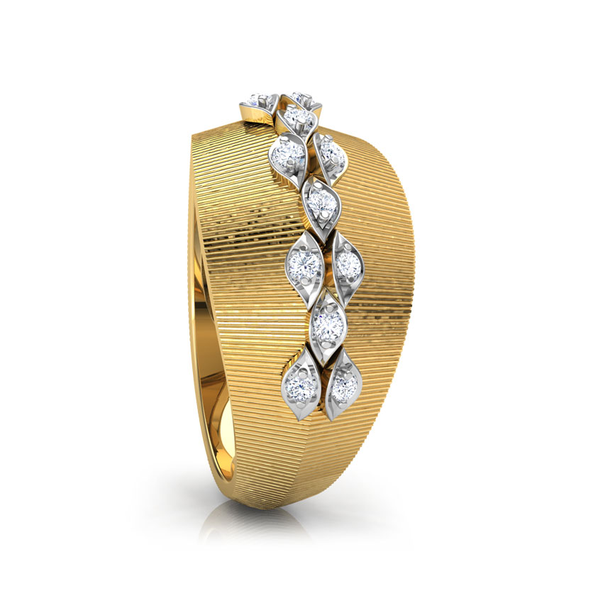 Linear Petals Brocade Diamond Ring