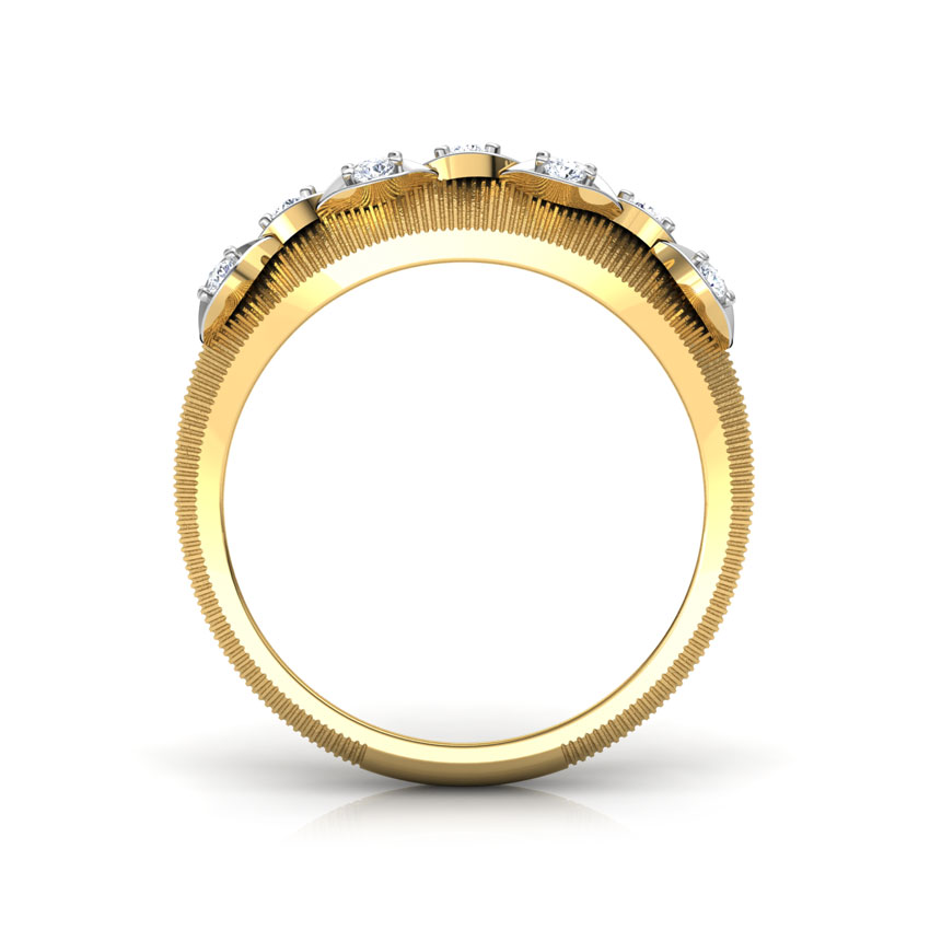 Linear Petals Brocade Diamond Ring