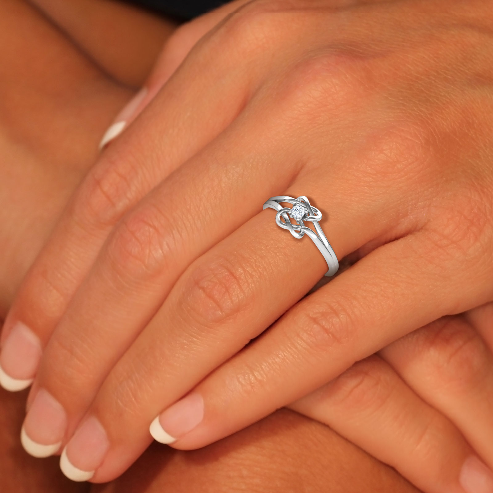 Shining Knot Promise Diamond Ring