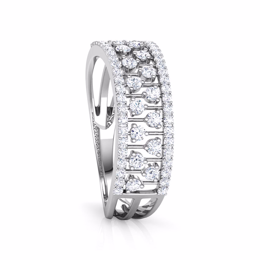 Diamond Rings 18 Karat White Gold Linear Diamond Band