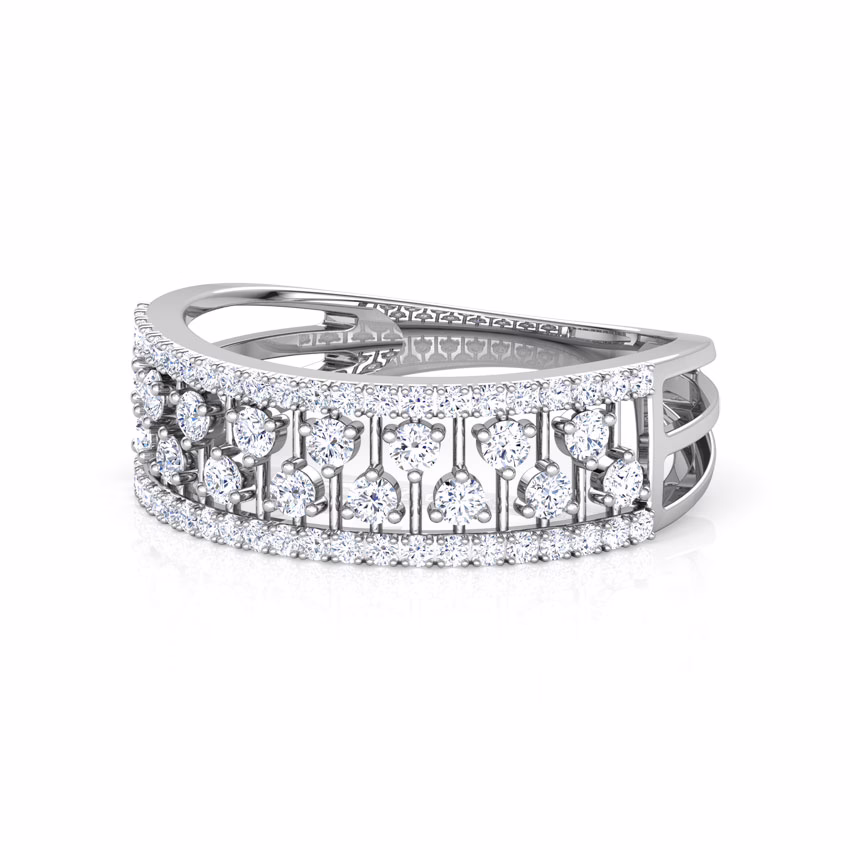 Diamond Rings 18 Karat White Gold Linear Diamond Band