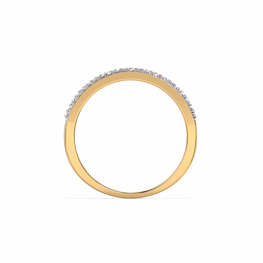 Diamond Rings 14 Karat Yellow Gold Linear Diamond Band