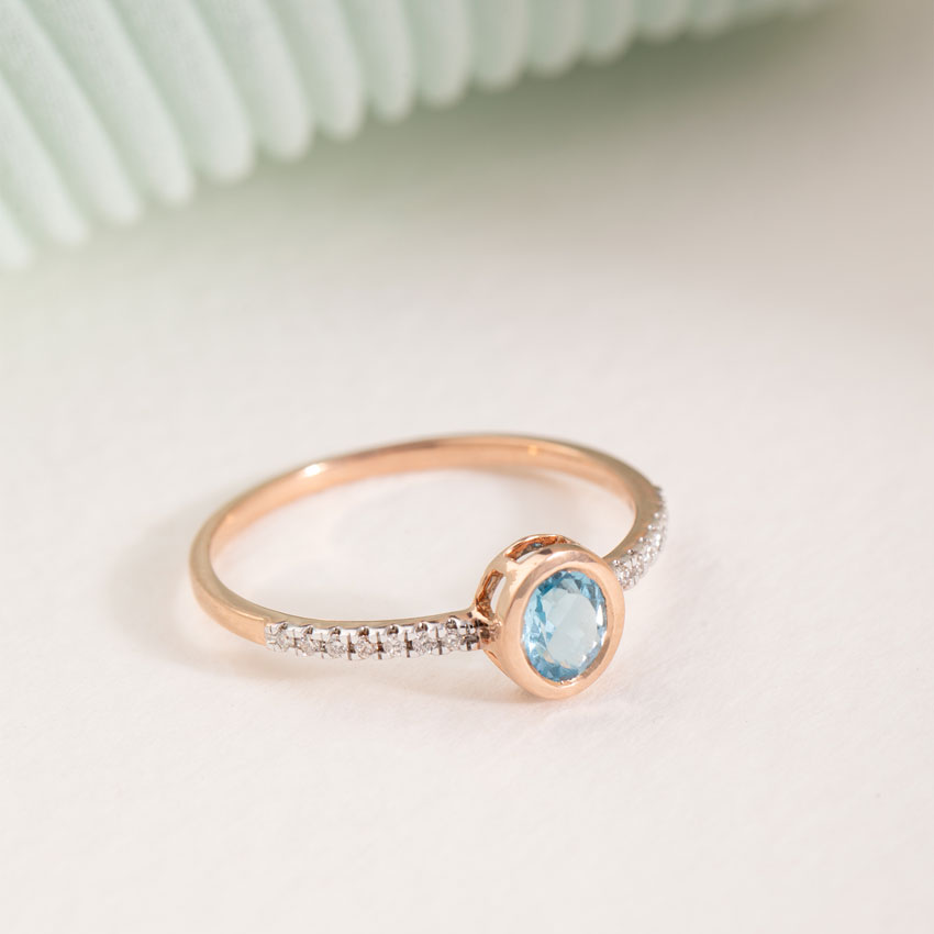 Topaz Ovate Diamond Ring