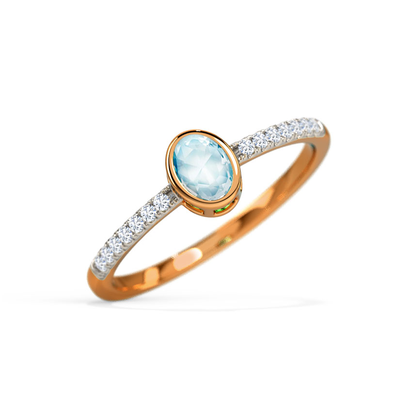 Topaz Ovate Diamond Ring