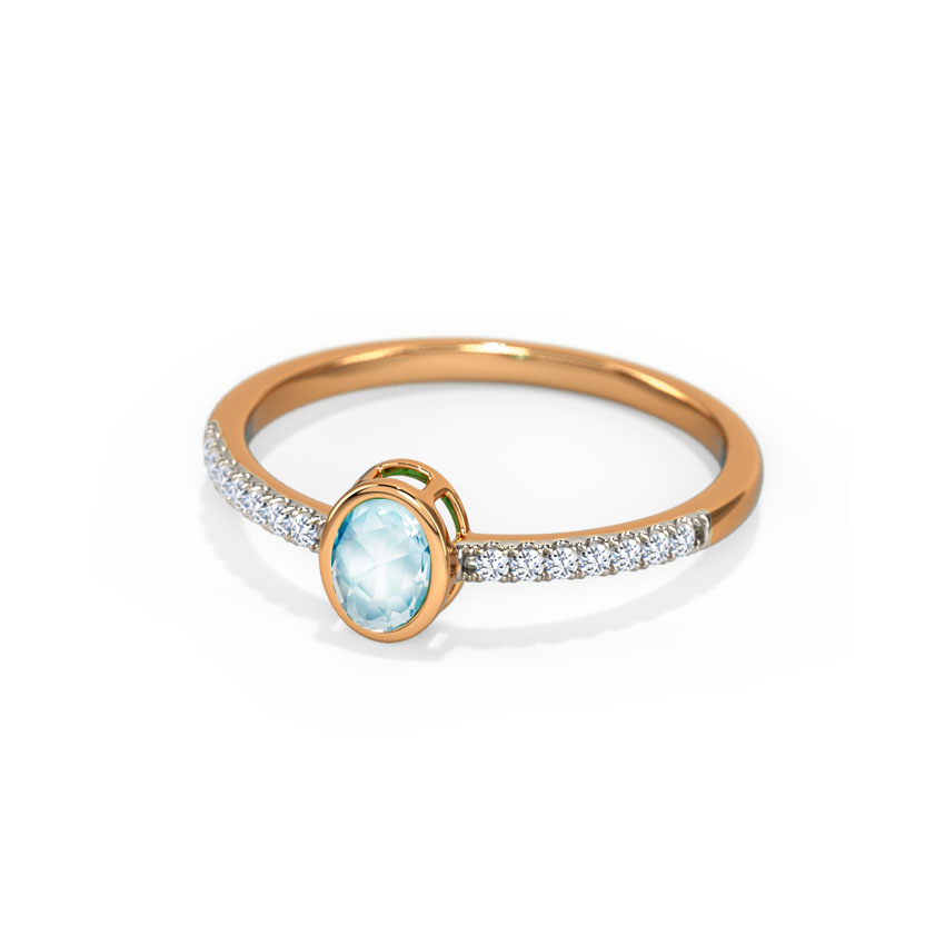 Topaz Ovate Diamond Ring