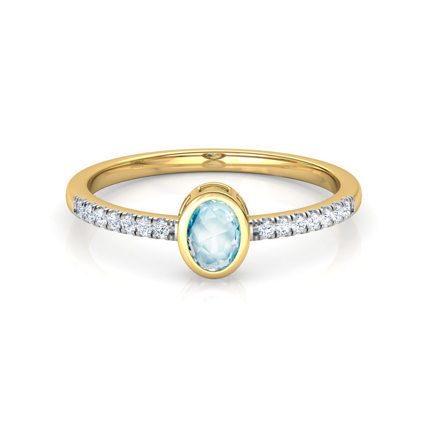 Topaz Ovate Diamond Ring
