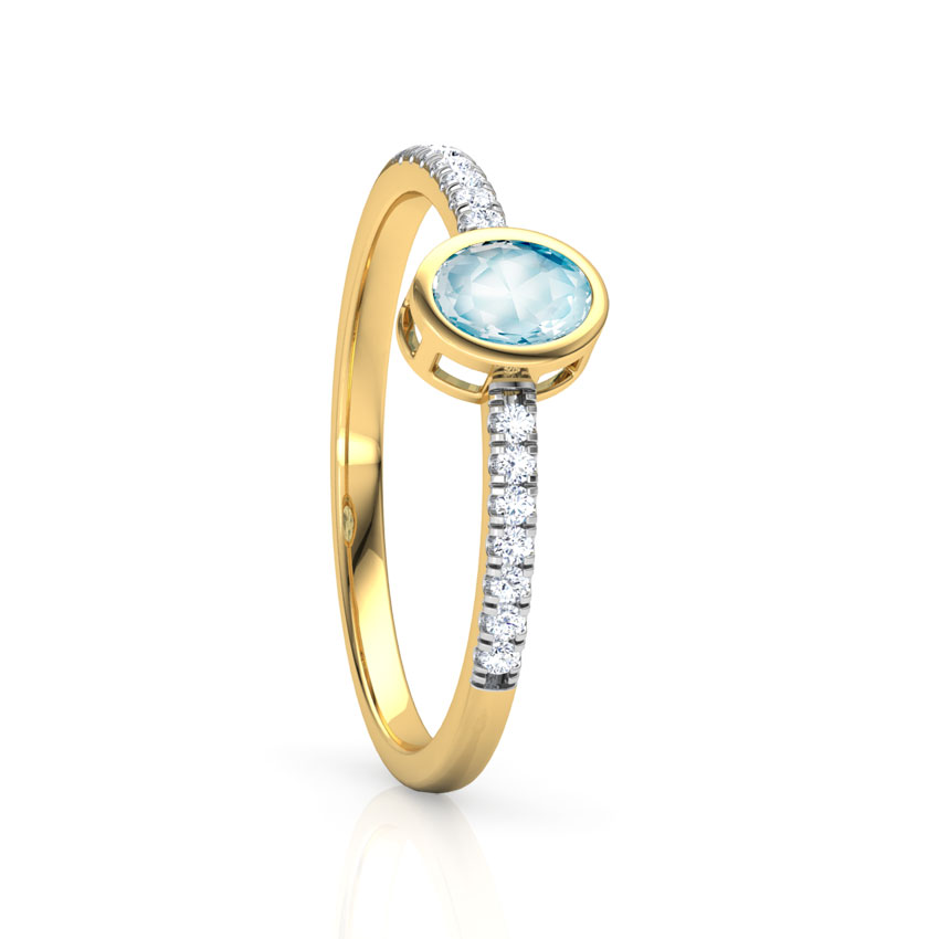 Topaz Ovate Diamond Ring
