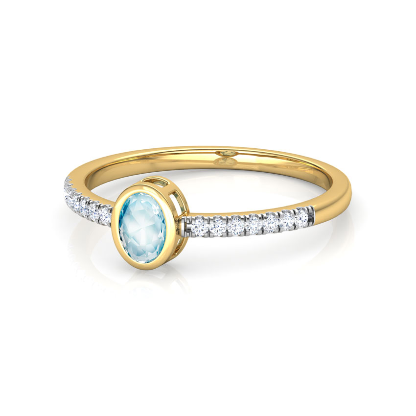 Topaz Ovate Diamond Ring