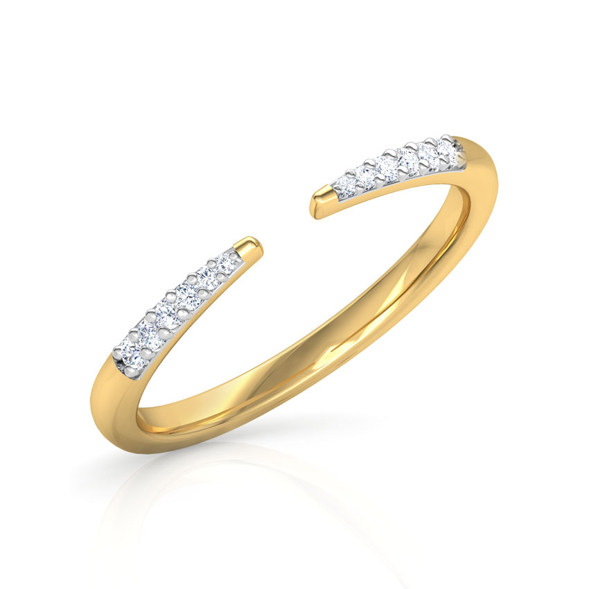 Diamond Rings 14 Karat Yellow Gold Slender Stackable Diamond Ring