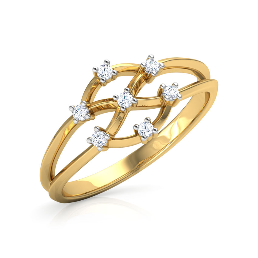 Diamond Rings 18 Karat Yellow Gold Ishya Brilliant Diamond Ring
