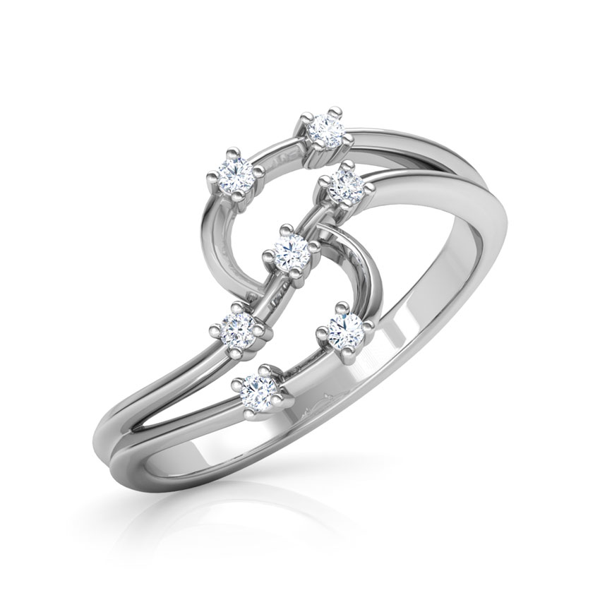 Diamond Rings 14 Karat White Gold Kesha Radiant Diamond Ring