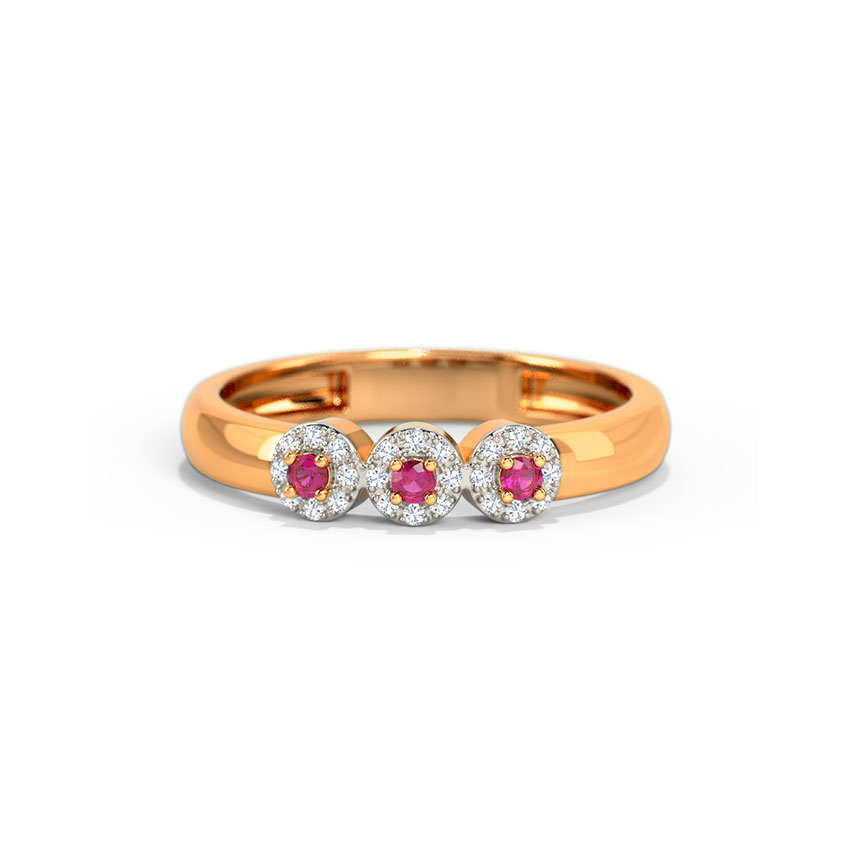 Trio Halo Gemstone Band Trio Halo Gemstone Band