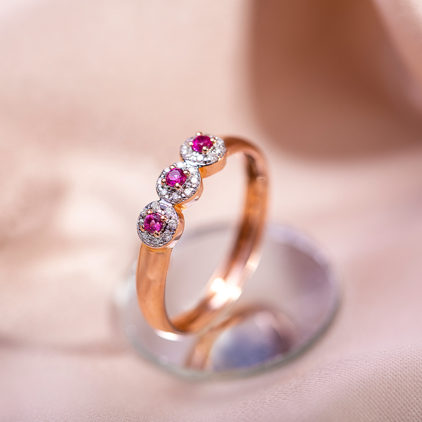 Trio Halo Gemstone Band Trio Halo Gemstone Band