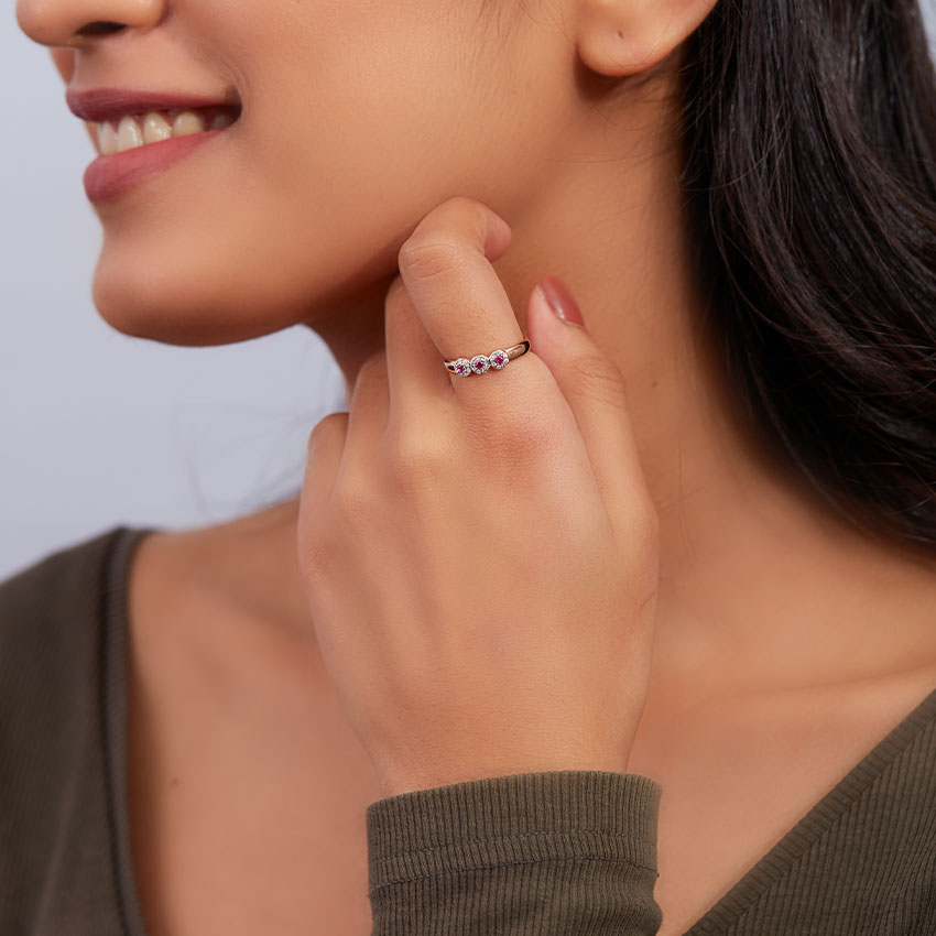 Trio Halo Gemstone Band Trio Halo Gemstone Band