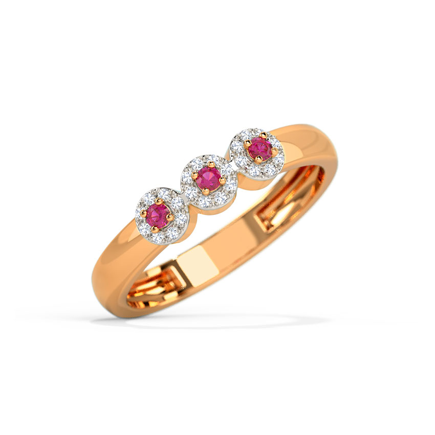 Trio Halo Gemstone Band Trio Halo Gemstone Band