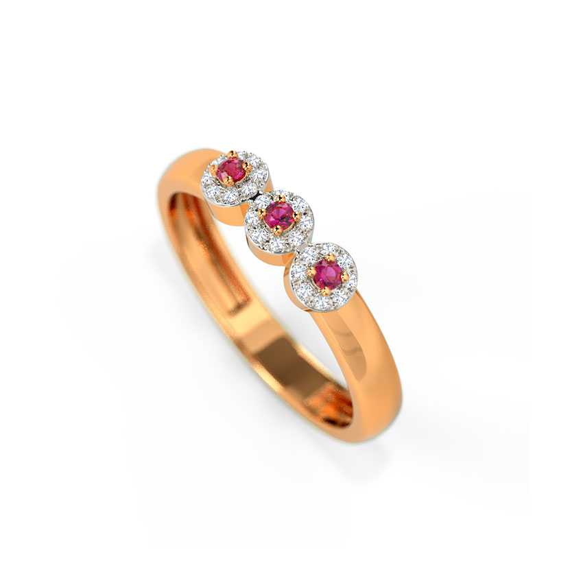 Trio Halo Gemstone Band Trio Halo Gemstone Band