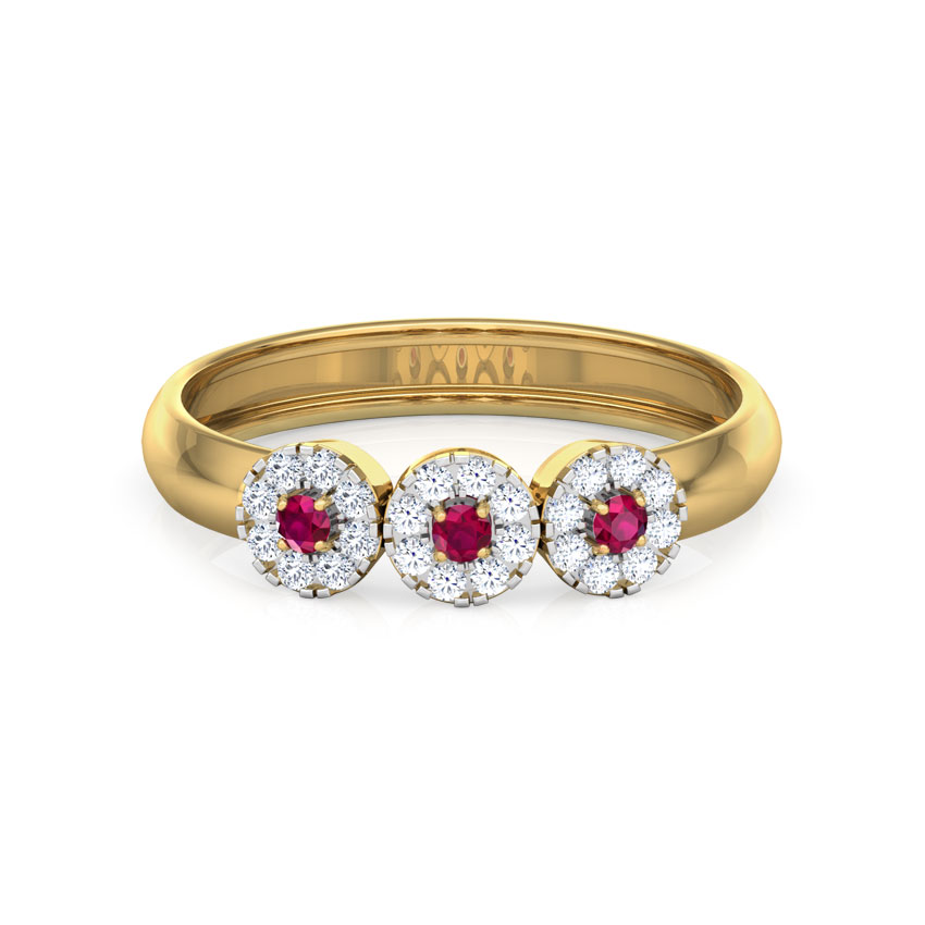 Trio Halo Gemstone Band Trio Halo Gemstone Band