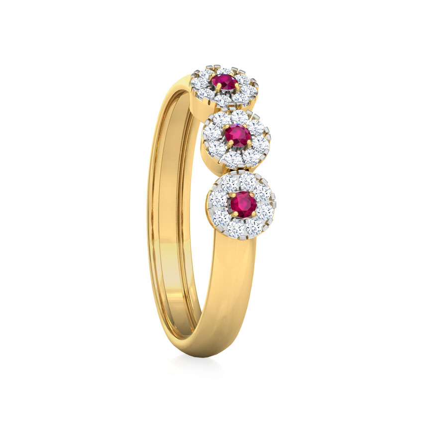 Trio Halo Gemstone Band Trio Halo Gemstone Band