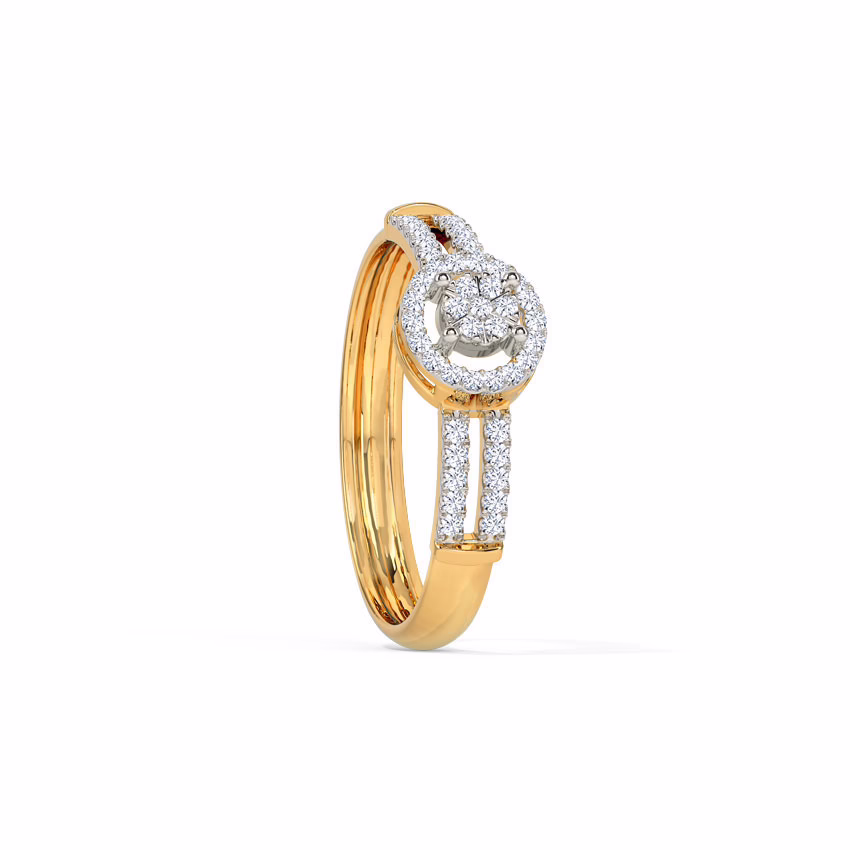 Diamond Rings 18 Karat Yellow Gold Halo Diamond Band