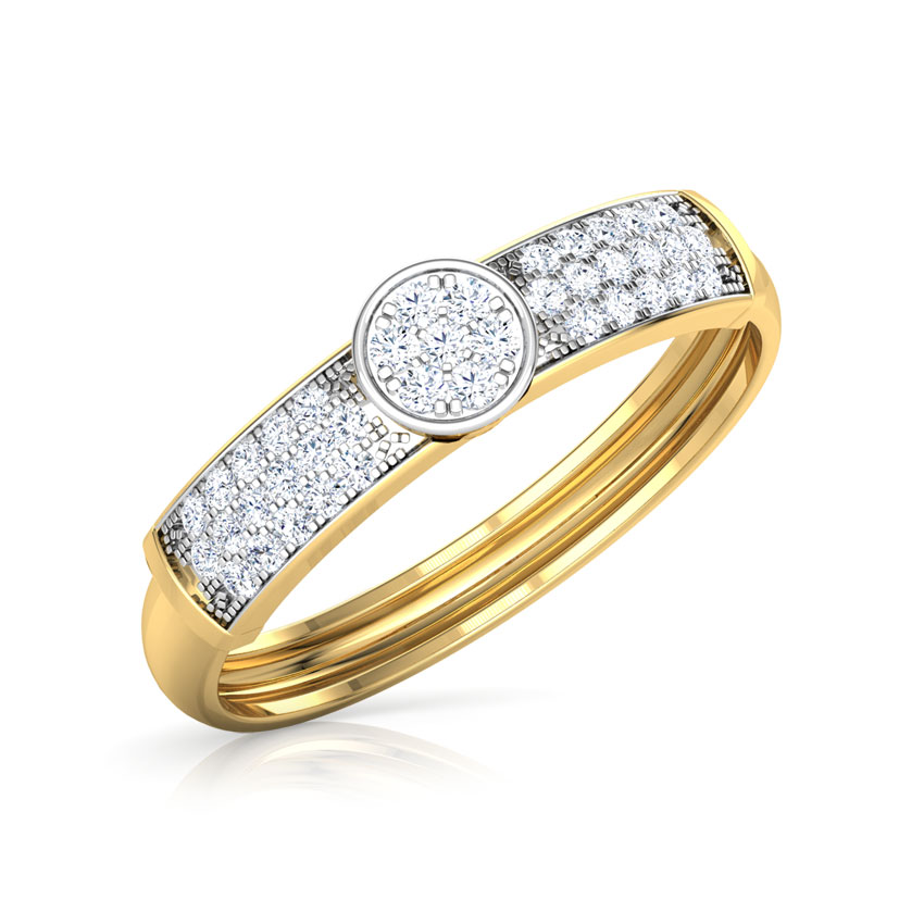 Diamond Rings 18 Karat Yellow Gold Classic Cluster Diamond Band