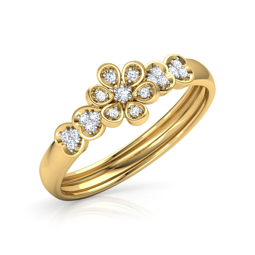Floret Hearts Diamond Band