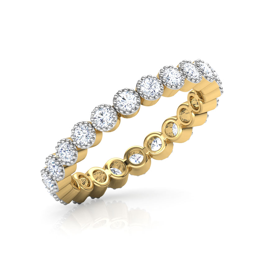 Diamond Rings 18 Karat Yellow Gold Dew Eternity Diamond Ring