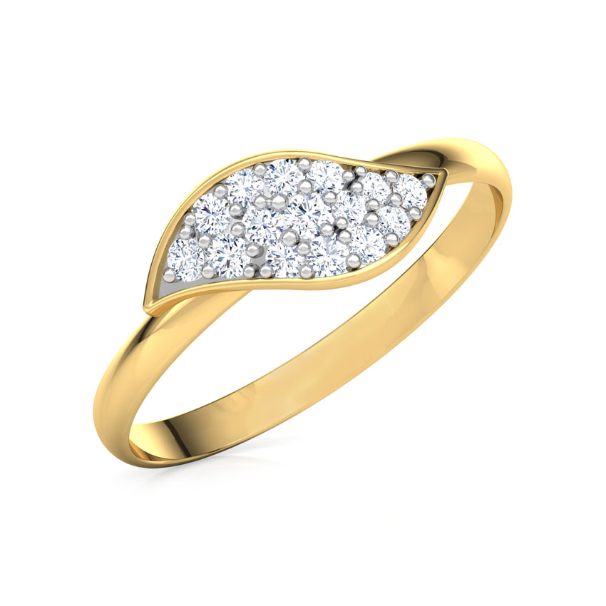 Diamond Rings 14 Karat Yellow Gold Minimalistic Arch Diamond Ring