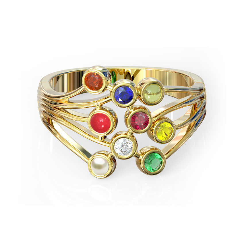 Scatter Navratna Diamond Ring