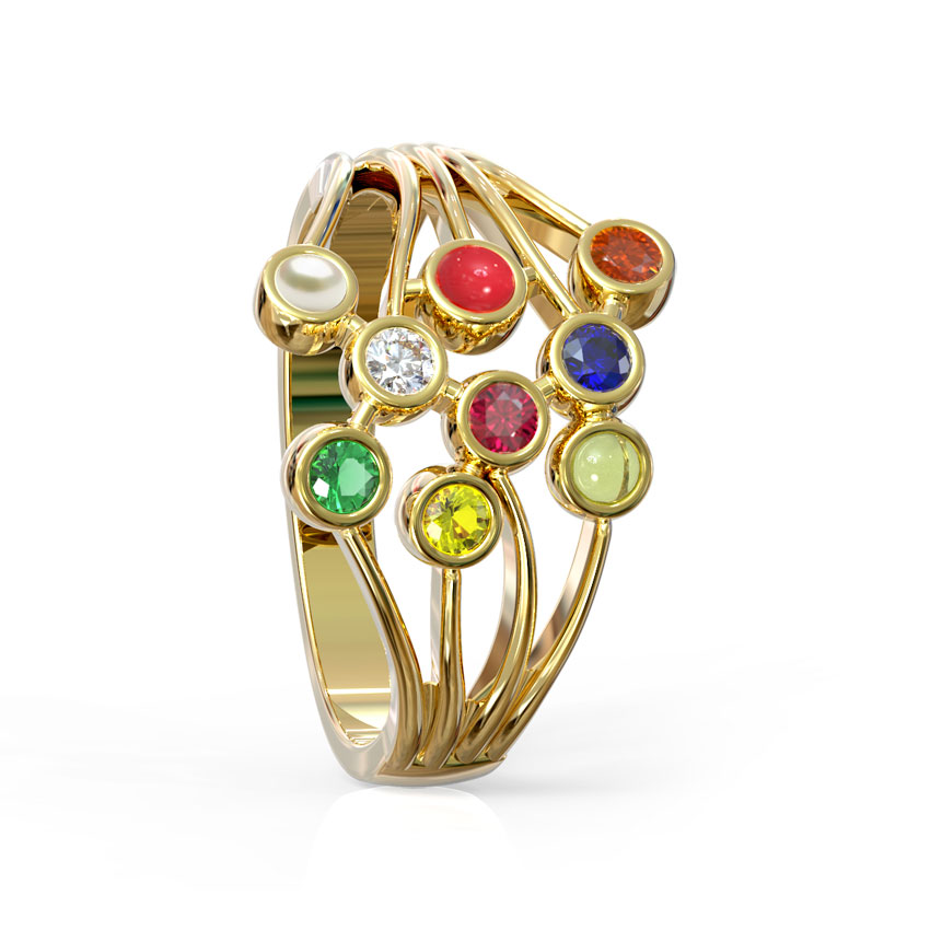Scatter Navratna Diamond Ring