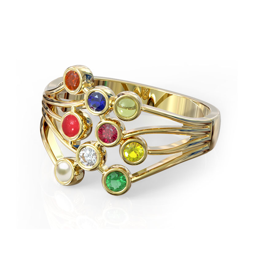 Scatter Navratna Diamond Ring