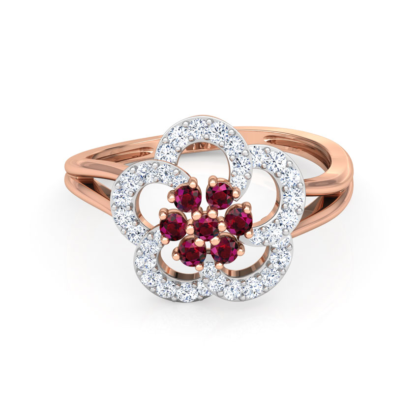 Diamond,Gemstone Rings 18 Karat Rose Gold Saanvi Vibrant Diamond Ring