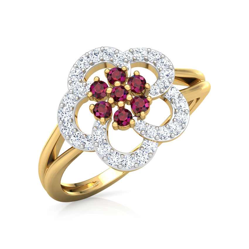 Diamond,Gemstone Rings 18 Karat Yellow Gold Saanvi Vibrant Diamond Ring