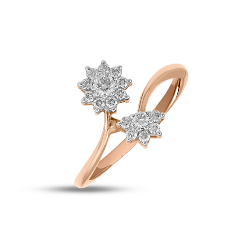 Diamond Rings 18 Karat Rose Gold Duo Gleaming Diamond Ring