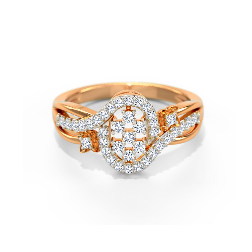 Diamond Rings 18 Karat Rose Gold Style Suave Diamond Ring