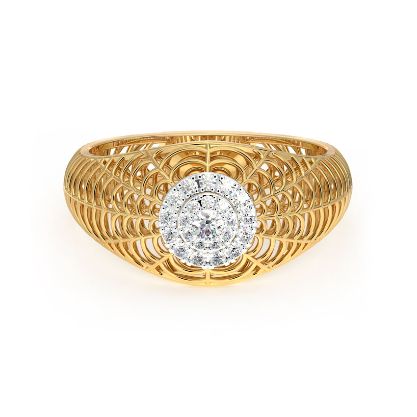 Elaborate Mesh Cocktail Diamond Ring