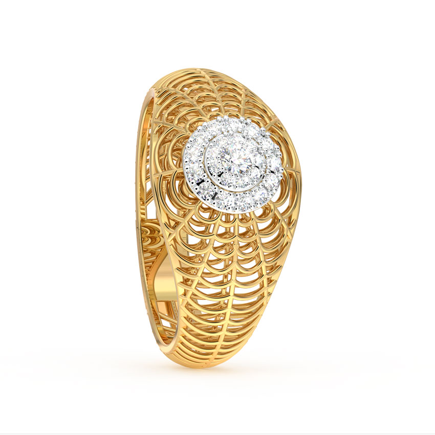 Elaborate Mesh Cocktail Diamond Ring