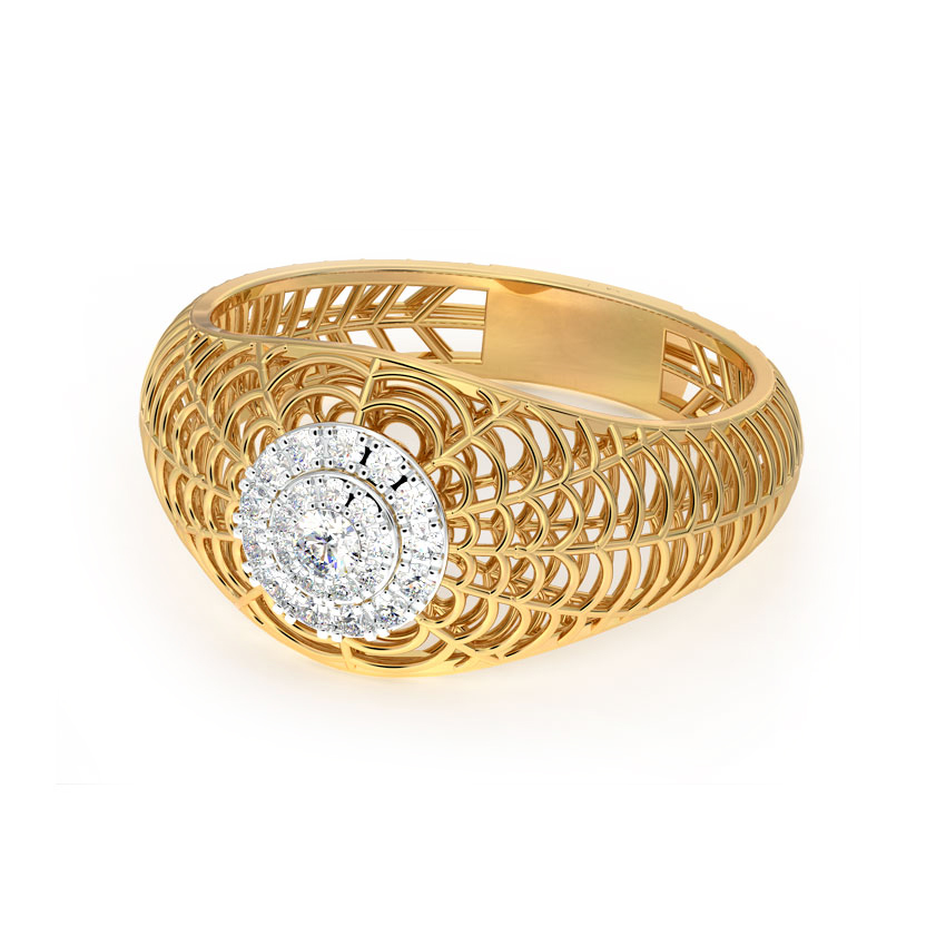 Elaborate Mesh Cocktail Diamond Ring