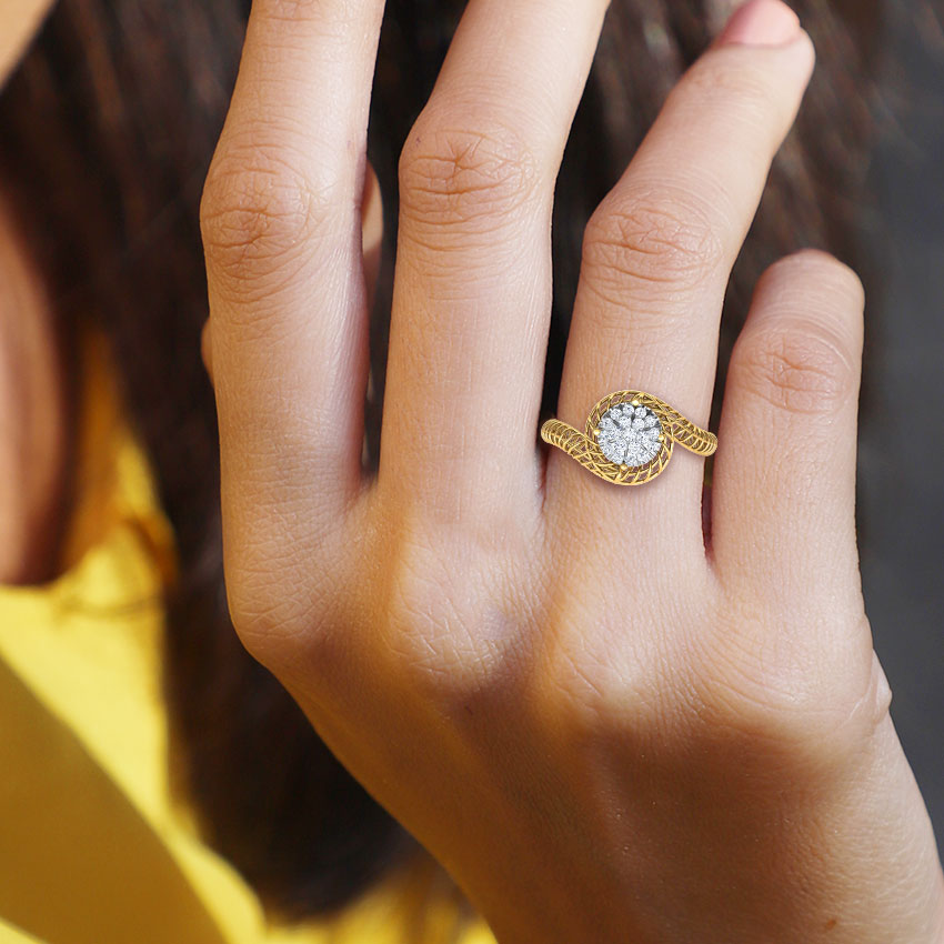 Twine Mesh Cluster Diamond Ring Twine Mesh Cluster Diamond Ring