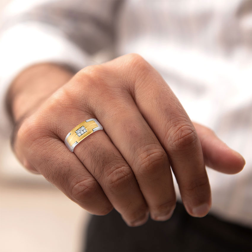 Diamond Rings 18 Karat Two Tone Gold Daniel Diamond Ring for Men